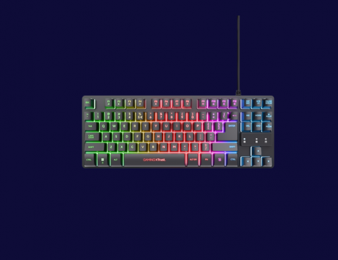 Kit Trust Wireless GXT 798 2-in-1, tastatura mecanica, interfata USB, material ABS, mouse optic, rezolutie maxima 6400 DPI, 6 butoane, negru [1]