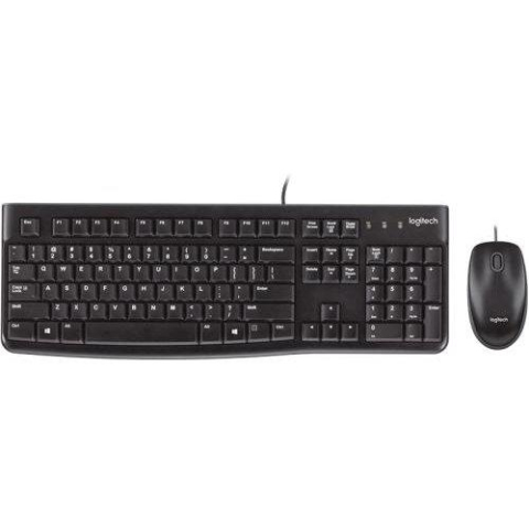 Kit Tastatura Mouse - Kit Wired tastatura si mouse Logitech Desktop MK120, taste numerice, negru