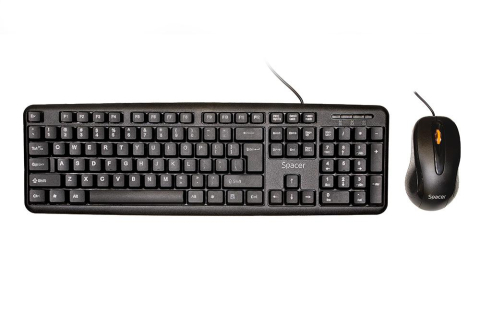 Kit Wired tastatura si mouse SPACER SPDS-S6201, taste numerice, Negru [1]