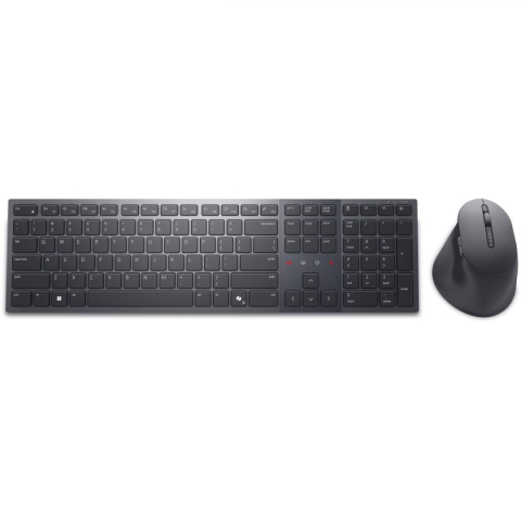 Kit Tastatura Mouse - Kit Wireless tastatura si mouse Dell KM900, taste numerice, Gri