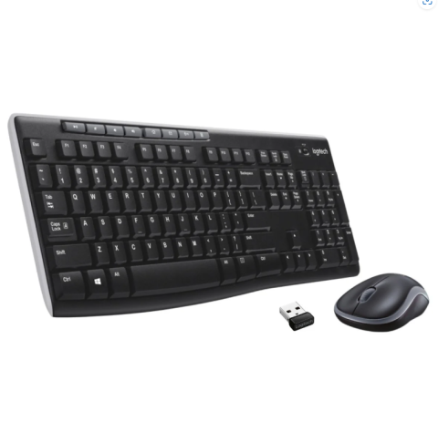 Kit Tastatura Mouse - Kit Wireless tastatura si mouse Logitech Mk270, taste numerice, negru