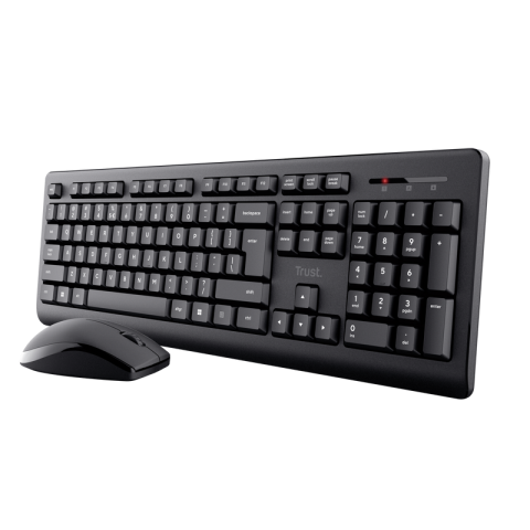 Kit Tastatura Mouse - Kit Wireless tastatura si mouse TRUST Primo, taste numerice, Negru