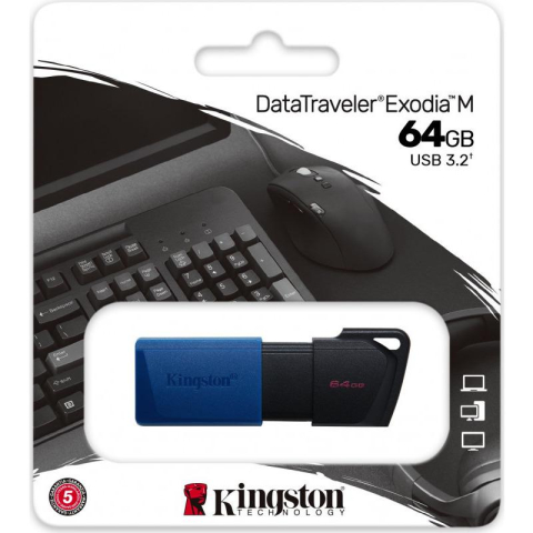Memorie USB Kingston DataTraveler Exodia M 64 GB, USB 3.2, Negru [2]