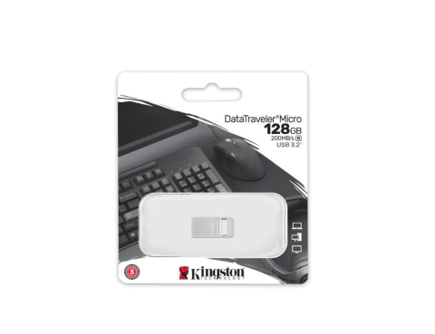 Memorie USB Kingston DataTraveler Micro 128 GB, USB 3.2, Argintiu [2]