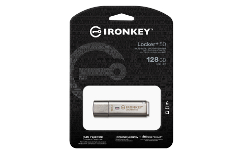 Memorie USB Kingston IronKey Locker+ 50 128GB, USB Type-A, Argintiu [3]