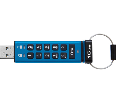 Memorie USB Kingston Keypad 200 16 GB, USB 3.2, Albastru [1]