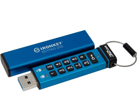 Memorie USB Kingston Keypad 200 32 GB, USB 3.2, Albastru [2]