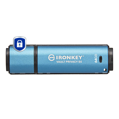 Memorie USB Kingston Vault Privacy 50 64 GB, USB Type-A, Negru [1]