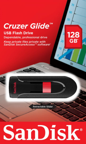 Memorie USB SANDISK Cruzer Glide 128 GB, USB 2.0, Negru [2]