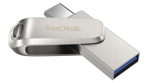 Memorii USB - Memorie USB SANDISK Ultra Dual Drive Luxe 64 GB, USB Type-C, Metallic