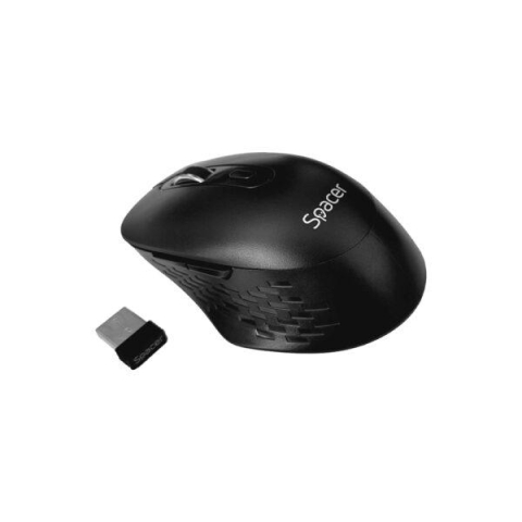 Mouse - Mouse Spacer, PC sau NB, wireless, 2.4GHz + Bluetooth 5.1, optic, max.1600 dpi, butoane/scroll 6/1,buton ON/OFF, negru,baterii AAAx2 incluse