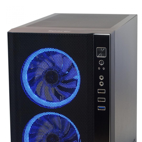 SPACER SPCS-GC-RAINBOW computer case Midi Tower Black [5]