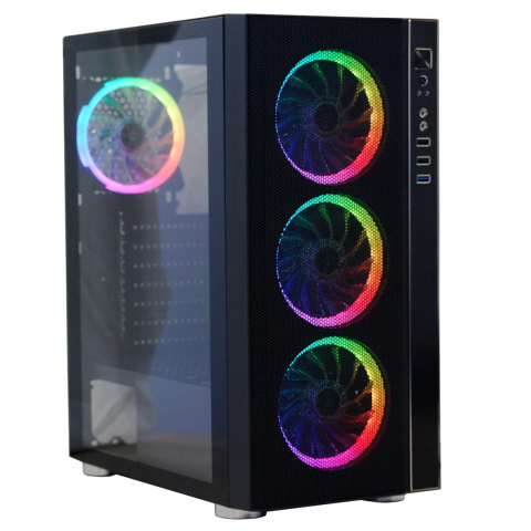 SPACER SPCS-GC-RAINBOW computer case Midi Tower Black [4]