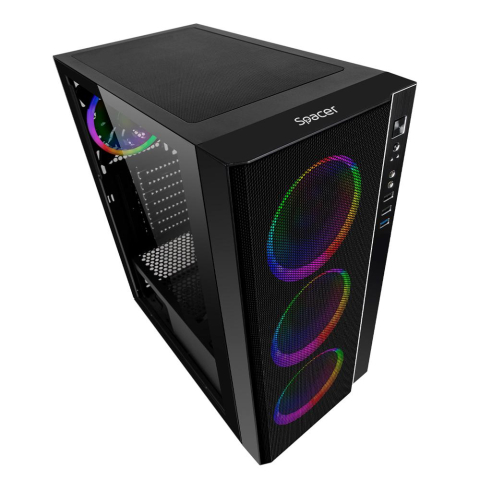 SPACER SPCS-GC-RAINBOW computer case Midi Tower Black [2]