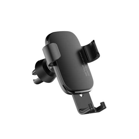Suport auto telefon Gravity Serioux CH03, Material: ABS+ aluminium, mod de instalare: tip cataramă, poziție de fixare: aerisire, culoare: negru, potrivit pentru: telefon mobil [1]