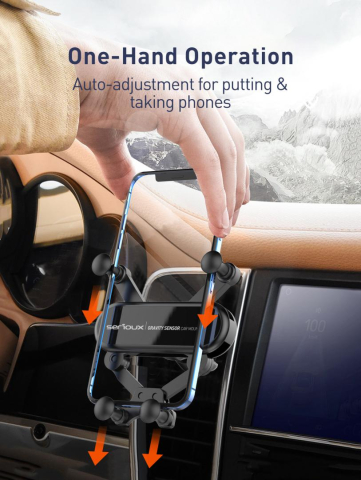 Suport auto telefon Gravity Serioux CH04,  Material: ABS, Mod de instalare: tip cataramă, poziție fixă: aerisire, culoare: negru, potrivit pentru: telefon mobil [5]
