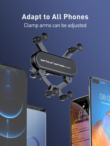Suport auto telefon Gravity Serioux CH04,  Material: ABS, Mod de instalare: tip cataramă, poziție fixă: aerisire, culoare: negru, potrivit pentru: telefon mobil [11]