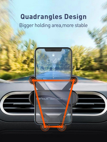 Suport auto telefon Gravity Serioux CH04,  Material: ABS, Mod de instalare: tip cataramă, poziție fixă: aerisire, culoare: negru, potrivit pentru: telefon mobil [2]