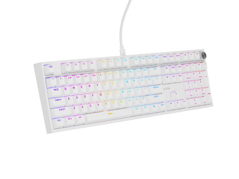 Tastatura gaming mecanica cu fir Genesis Thor 404, iluminare RGB, 107 taste, 11 butoane multimedia, alb [4]