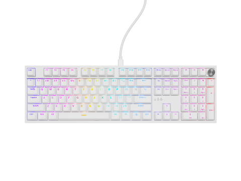 Tastatura gaming mecanica cu fir Genesis Thor 404, iluminare RGB, 107 taste, 11 butoane multimedia, alb [1]
