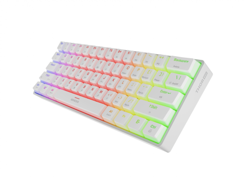 Tastatura gaming mecanica wireless Genesis Thor 660 G2 60% , iluminare RGB, switch Tactile, switch model Gateron Brown, numar taste 61, 13 butoane multimedia, lungime cablu 1.5m, dimensiuni 293 x 102 x 39 mm, alb [6]