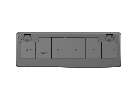 Tastatură wireless 2.4G SRXK-SKB706W, Tastatură: cu rând independent de taste multimedia, Mod Wireless: 2.4G, Număr taste: 104 + 9 taste rapide, Material: ABS, Culoare: Negru, Chipset: Huntersun, Tip interfață: USB,  Dimensiune: 442*152*25mm , 440g, Baterie: 1*AAA (nu este inclusă) [4]