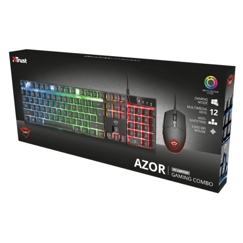 Trust GXT 838 Azor keyboard Mouse included Gaming USB Czech, Slovakian Black [14]