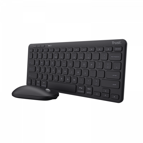 Trust Kit Wireless keyboard+mouse Lyra, mouse optic, rezolutie maxima 1200 DPI, conectivitate wireless, intefata USB-C, USB-A, negru [3]