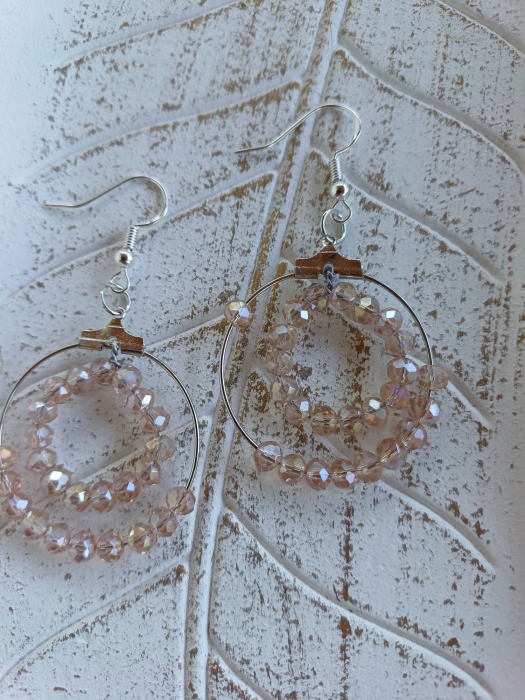 Cercei cristale șampanie Eleganță discretă și rafinament handmade [3]