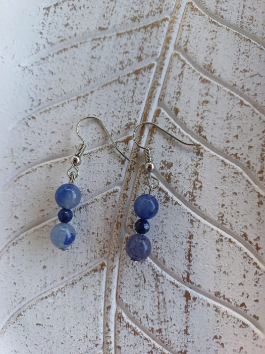 Cercei agat albastru și lapis lazuli – bijuterii handmade cu pietre naturale [2]