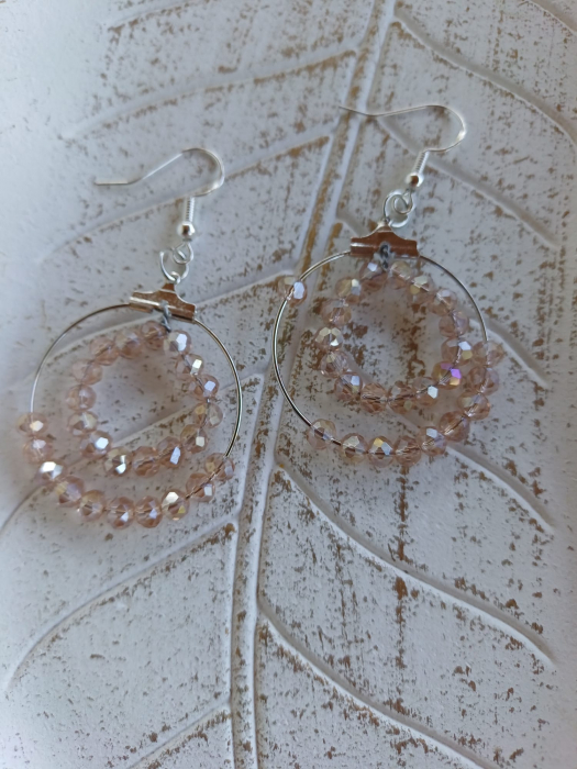 Cercei cristale șampanie Eleganță discretă și rafinament handmade [4]