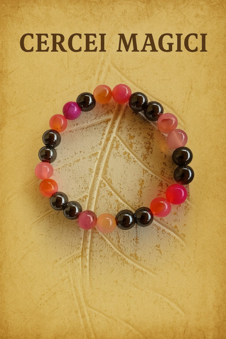 Bratara Agat roz si Hematit - echilibru si putere [3]