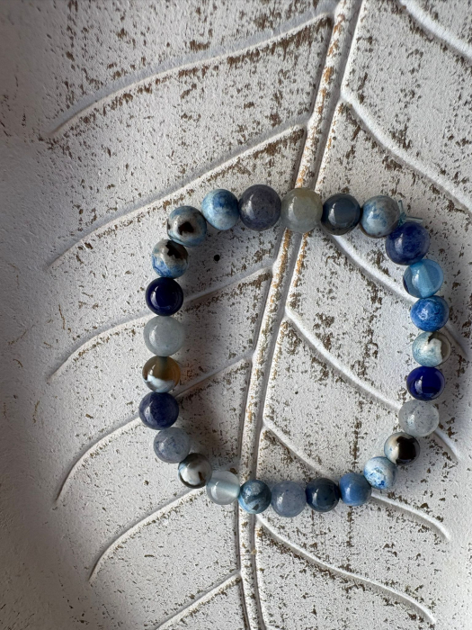 Brățară Agat Albastru – Calmare, Claritate și Protecție [2]