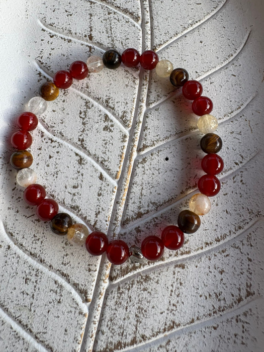 Brățară Carneol cu Citrin & Ochi de Tigru – Curaj, Vitalitate și Abundență [5]