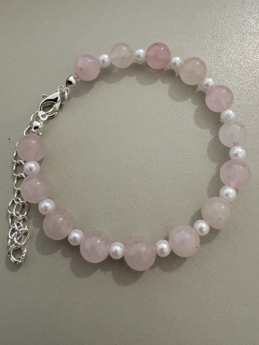 Brățară cerc cuarț roz perle [4]