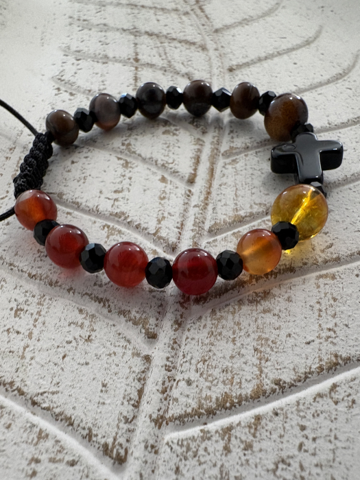 Brățară Curaj și Bunăstare cu Pietre Naturale și Cruce [2]