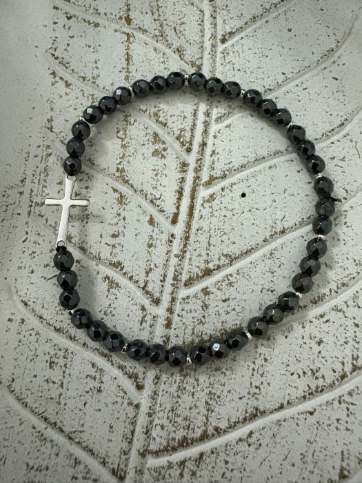 Brățară Hematit Fațetat si bile de argint 925 [2]