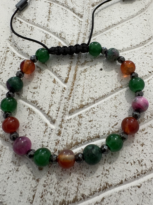 Brățară Jad, Carneol, Rubin și Hematit – energie vibrantă [5]