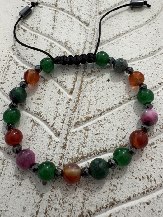 Brățară Jad, Carneol, Rubin și Hematit – energie vibrantă [4]