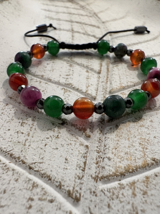 Brățară Jad, Carneol, Rubin și Hematit – energie vibrantă [2]