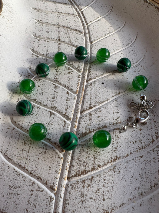 Brățară Malachit & Jad Verde – Echilibru, Abundență & Protecție [2]