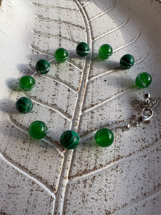 Brățară Malachit & Jad Verde – Echilibru, Abundență & Protecție [3]