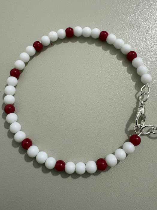 Brățară Mărțișor – Onix Alb și Coral [2]