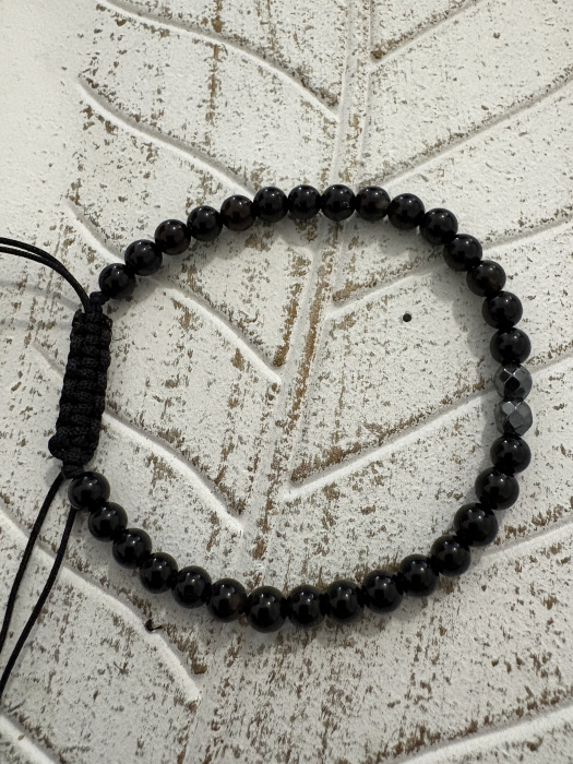 Brățară onix și hematit 4 mm – protecție și echilibru subtil [2]
