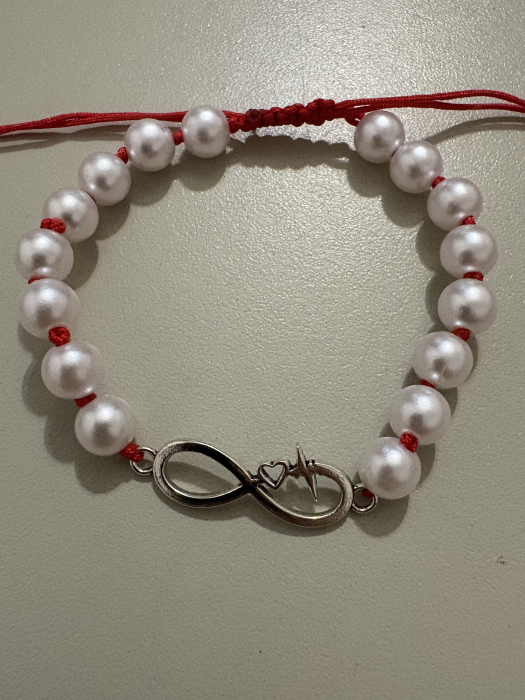 Brățară perle infinit șnur roșu [2]
