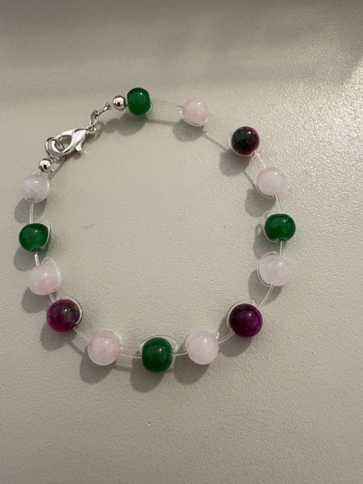 Brățară plutitoare cuarț jad rubin [4]