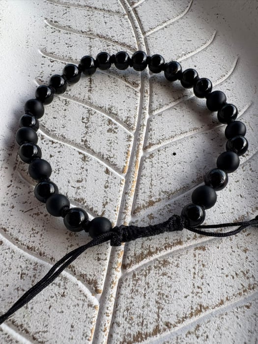 Brățară Șnur Onix Mat & Lucios – Protecție și Stil Unisex [1]