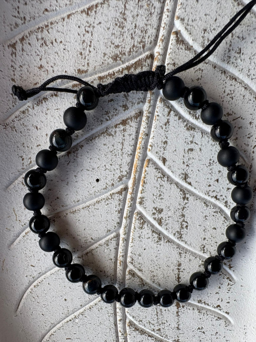 Brățară Șnur Onix Mat & Lucios – Protecție și Stil Unisex [2]