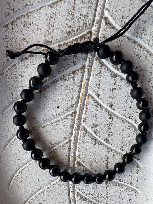 Brățară Șnur Onix Mat & Lucios – Protecție și Stil Unisex [3]