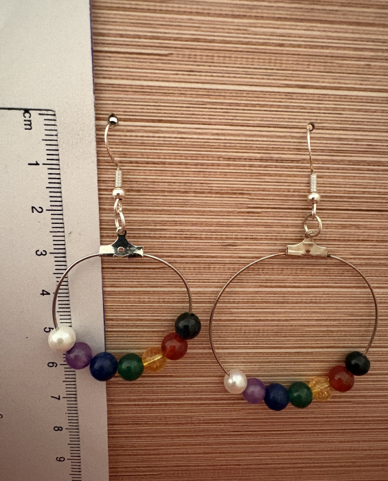 Cercei 7 chakre cerc mare pietre naturale handmade [3]
